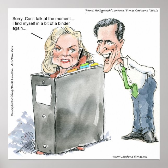 Ann Romney in einem Binder-Poster Poster (Vorne)