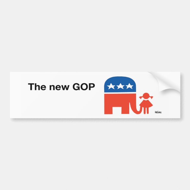 Ann Telnaes neuer GOP-Logo-Autoaufkleber Autoaufkleber (Vorne)