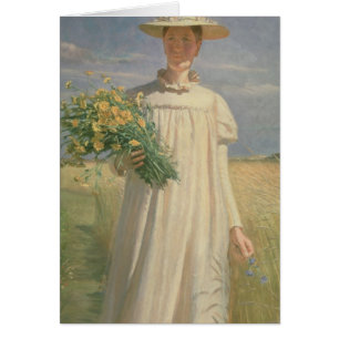 Anna Ancher, der von der Blume Picking, 1902