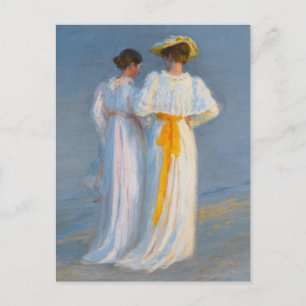Anna Ancher und Marie Krøyer am Strand - Krøyer Postkarte