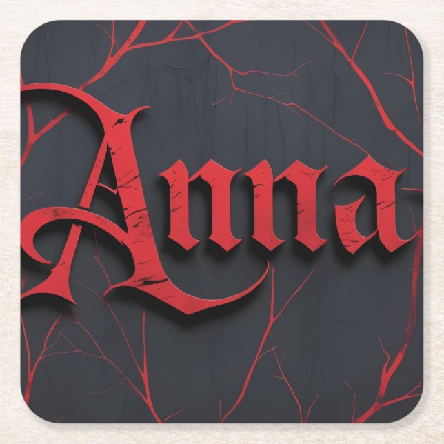 Anna In Gothic Rechteckiger Pappuntersetzer (Vorderseite)