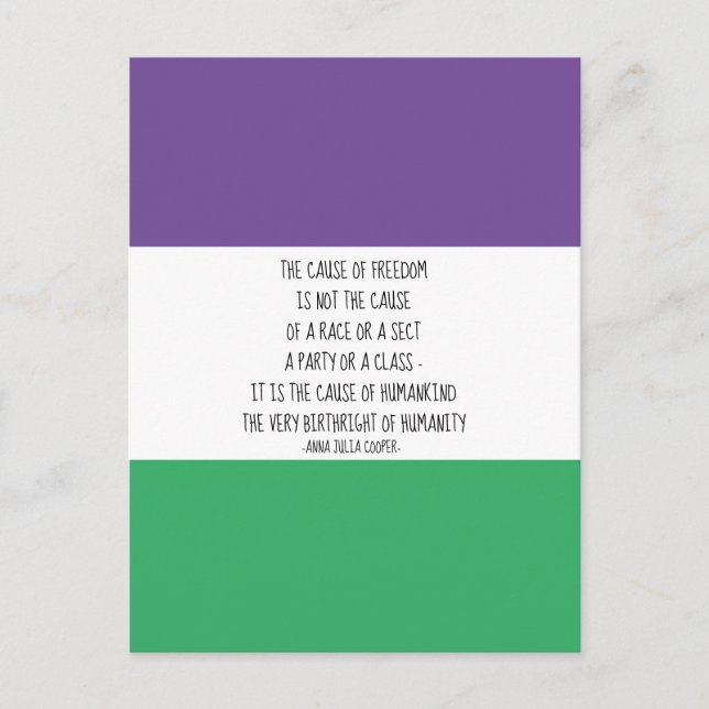 Anna Julia Cooper Quote Postcard Postkarte (Vorderseite)