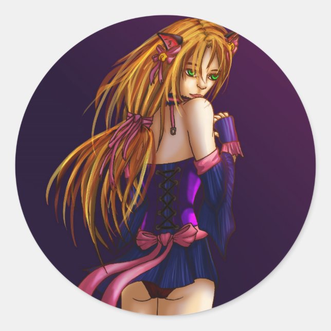 Anna Kat Runder Aufkleber (Vorderseite)