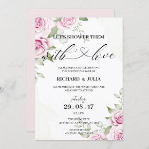 ANNA Let's Shower Invitation / Wasserfarbe, Rosa Einladung