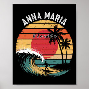 Anna Maria Beach Florida Strand Surfen Poster