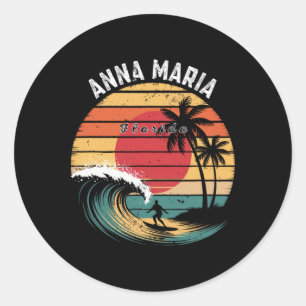Anna Maria Beach Florida Strand Surfen Runder Aufkleber