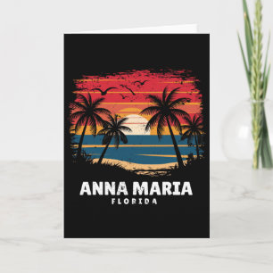 Anna Maria Beach Florida Surfer Palmbaum Souvenir Karte