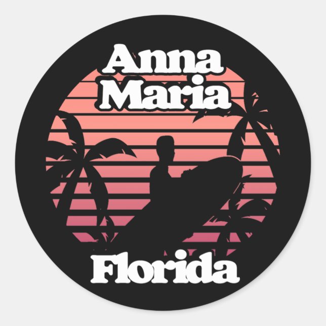 Anna Maria Florida Runder Aufkleber (Vorderseite)