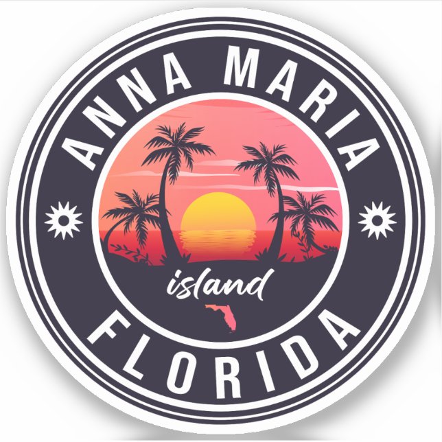 Anna Maria Insel Florida Beach Retro Souvenir 60er Aufkleber (Vorderseite)