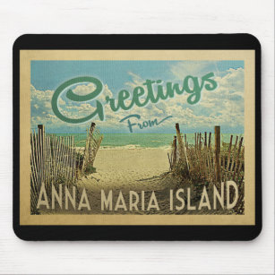 Anna Maria Island Beach Vintage Travel Mousepad