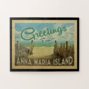 Anna Maria Island Beach Vintage Travel Puzzle