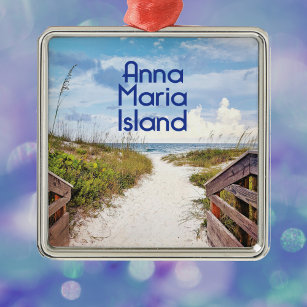 Anna Maria Island Florida Beach Foto Ornament Aus Metall