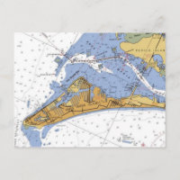 Anna Maria Island Florida Nautic Chart Postcard