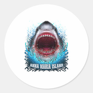 Anna Maria Island Florida Urlaub Great White Sha Runder Aufkleber