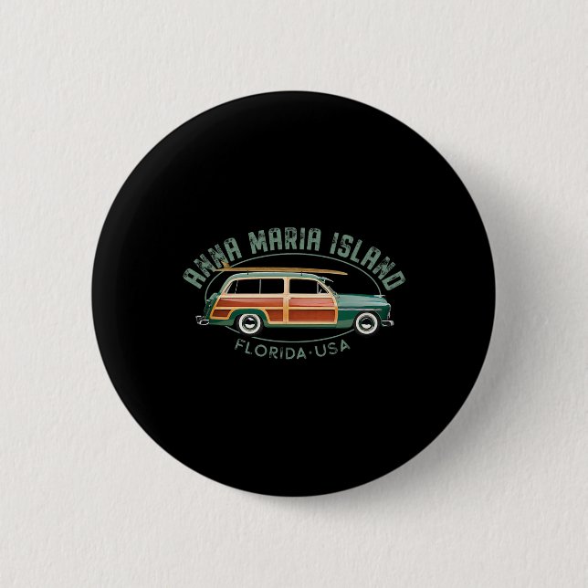 Anna Maria Island Florida Vintage-Surfen  Button (Vorderseite)