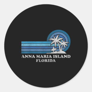 Anna Maria Island Florida Vintager Familienurlaub Runder Aufkleber