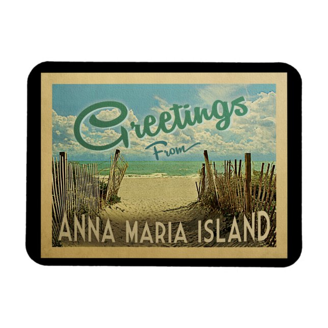 Anna Maria Island Magnet Beach Vintage Reisen (Horizontal)