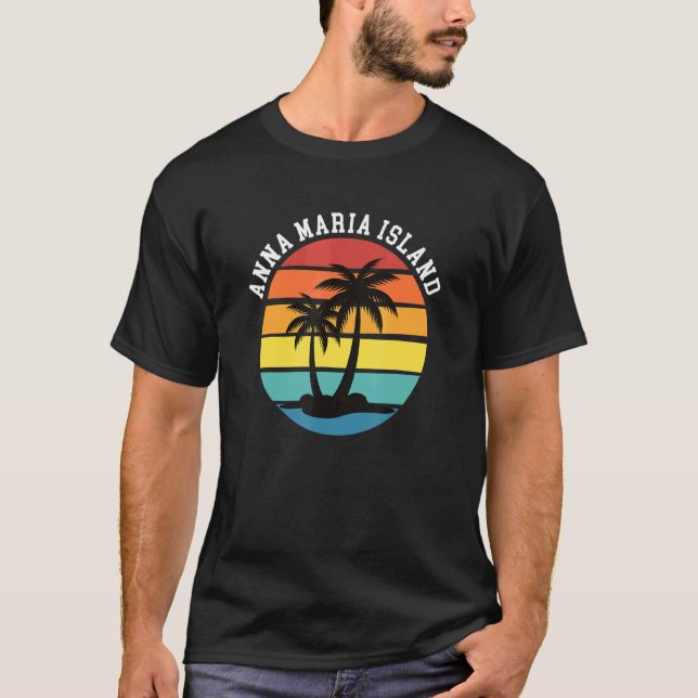 Anna Maria Island Palm Trees Silhouette Sunset Flo T-Shirt (Vorderseite)