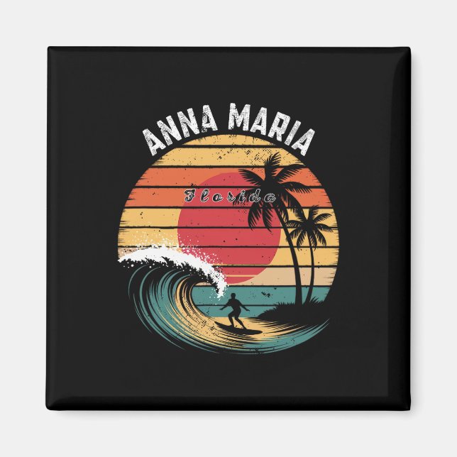 Anna Maria Strand Florida Strand Surfen  Magnet (Vorne)