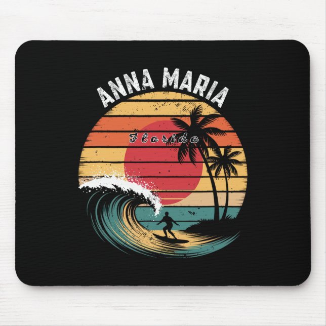 Anna Maria Strand Florida Strand Surfen  Mousepad (Vorne)