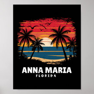 Anna Maria Strand Florida Surfboarder Palme Souven Poster