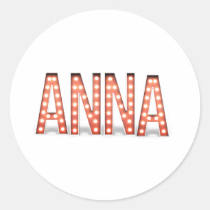 Anna Marquee Lights Runder Aufkleber