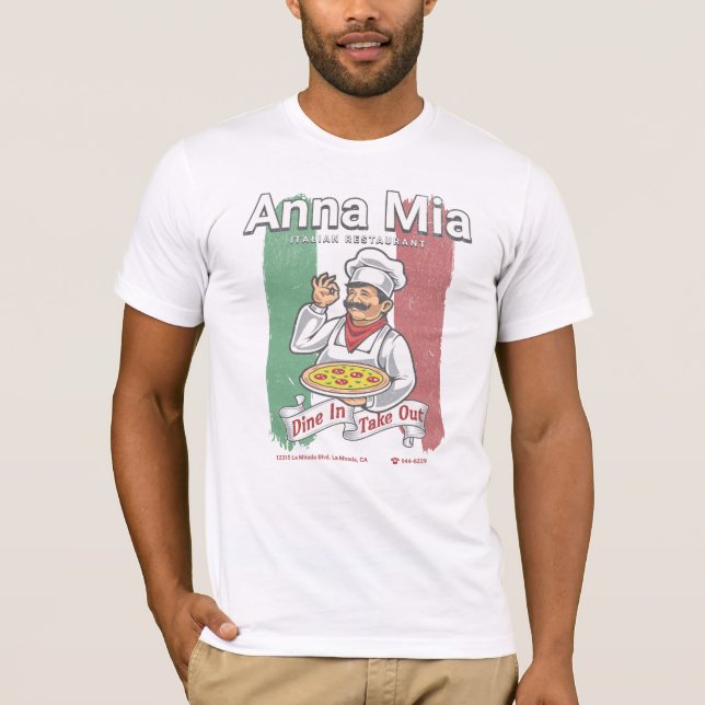 Anna Mia Italia Restaurant - Vintag erschüttert T-Shirt (Vorderseite)