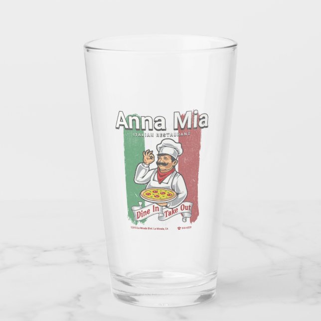 Anna Mia Italia Restaurant - Vintager Sammler Glas (Vorderseite)