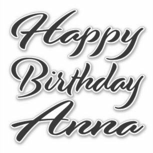 Anna Name Vorname black Sticker Geburtstag