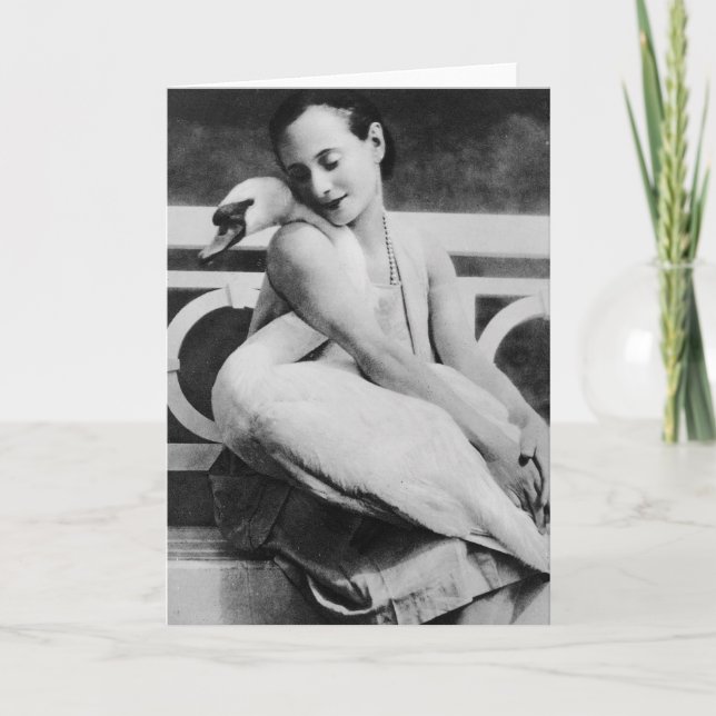 Anna Pavlova mit ihrem Haustierschwan Jack, c.1905 Karte (Vorderseite)