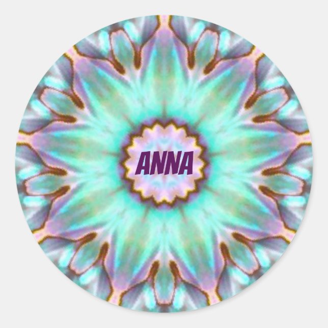 ANNA ~ Personalisierte Paua Muschel Sticker Frakta (Vorderseite)