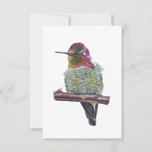 Anna’s Hummingbird Postcard-Style Note Card Mitteilungskarte (Vorderseite)