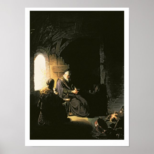 Anna und die Blinde Tobit, c.1630 (Öl auf Tafel) Poster (Vorne)