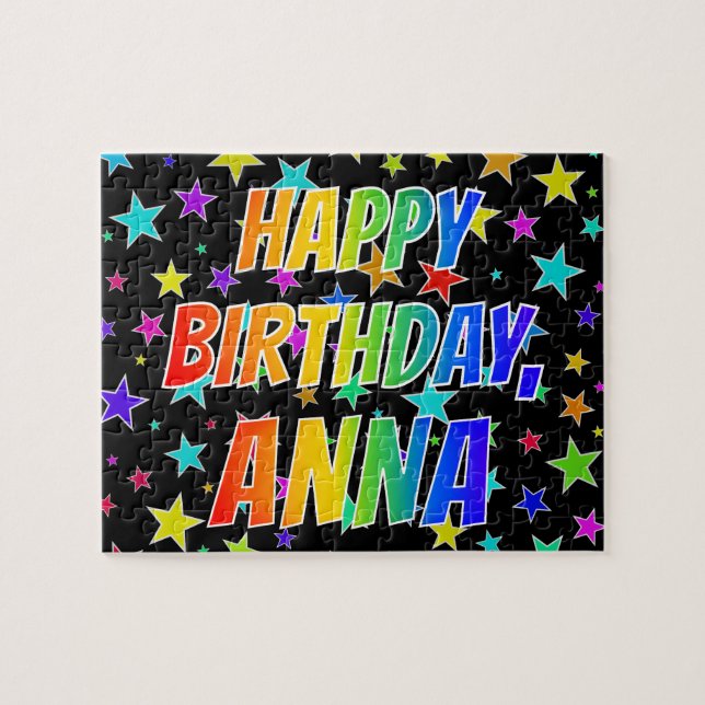 "ANNA" Vorname, Spaß "GLÜCKLICHER GEBURTSTAG" Puzzle (Horizontal)