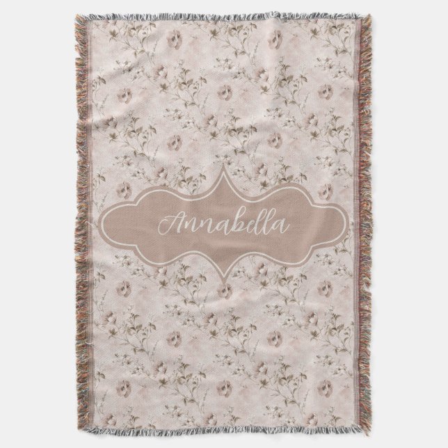 Annabella Vintag Dusty Rose Pink Decke (Vorderseite Vertikal)