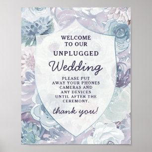 Annabelle Chic Wappen Unplugged Wedding Table Sign Poster