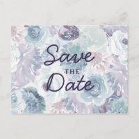 Annabelle Vintag Blue Floral Chic Save the Date