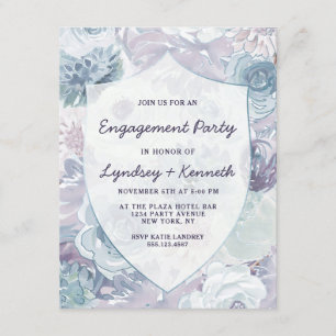 Annabelle Vintag Wappen Floral Engagement Party Einladung
