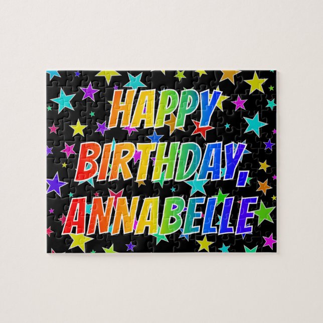 "ANNABELLE" Vorname, Spaß "GLÜCKLICHER GEBURTSTAG" Puzzle (Horizontal)