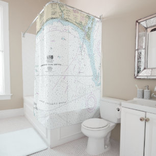 Annäherung an Cape Fear River Nautical Chart 11536 Duschvorhang