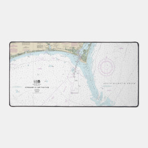 Annäherung an Cape Fear River Nautical Chart 11536 Schreibtischunterlage