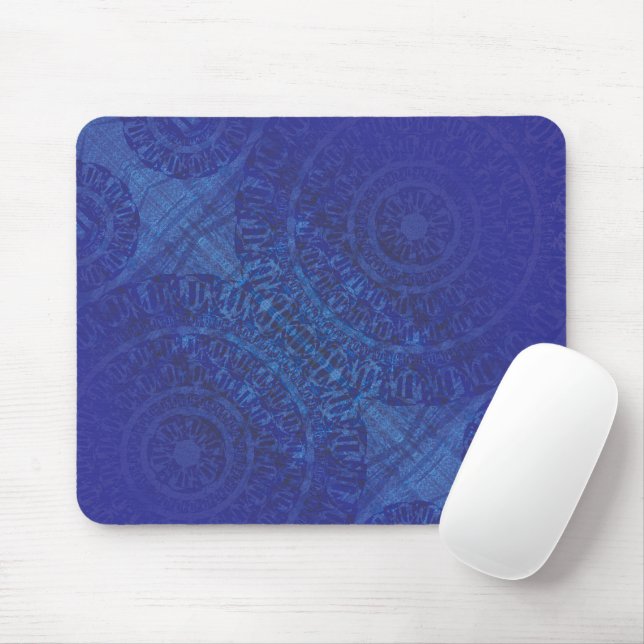 Annahme | Blue Indigo Violet Boho Medallions Mousepad (Mit Mouse)