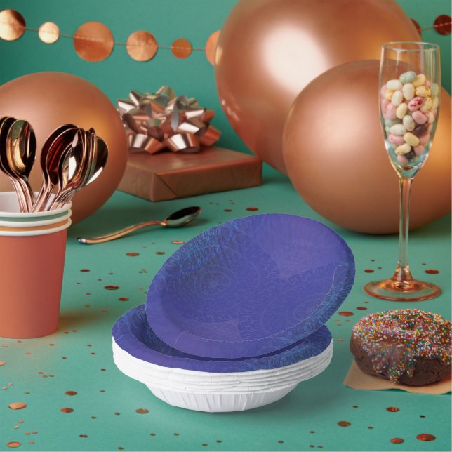 Annahme | Blue Indigo Violet Boho Medallions Pappteller (Multi)