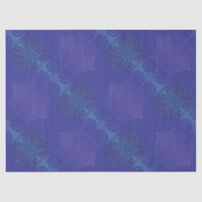 Annahme | Blue Indigo Violet Boho Medallions Seidenpapier (Vorderseite)