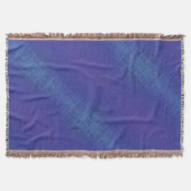 Annahme | Blue Indigo Violet Shibori Muster Decke (Vorderseite)
