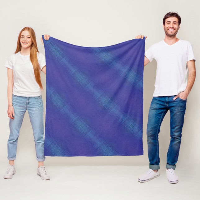 Annahme | Blue Indigo Violet Shibori Muster Fleecedecke (Beispiel)