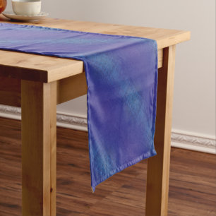 Annahme Blue Indigo Violet Shibori Muster Kurzer Tischläufer
