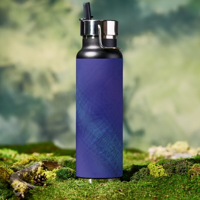 Annahme | Blue Indigo Violet Shibori Muster Trinkflasche (Außenbereich)