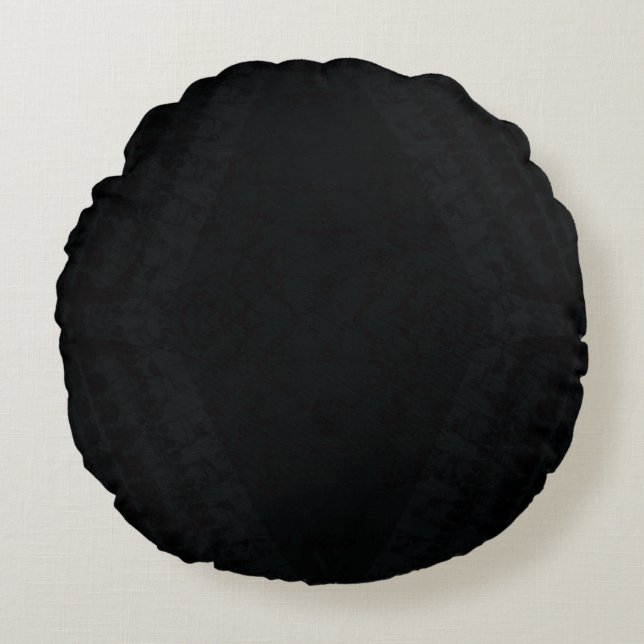 Annahme | Dark Boho Texture Rundes Kissen (Vorderseite)