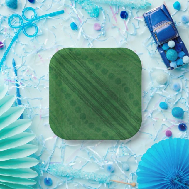 Annahme | Green Eclectic Boho Muster Pappteller (Party)